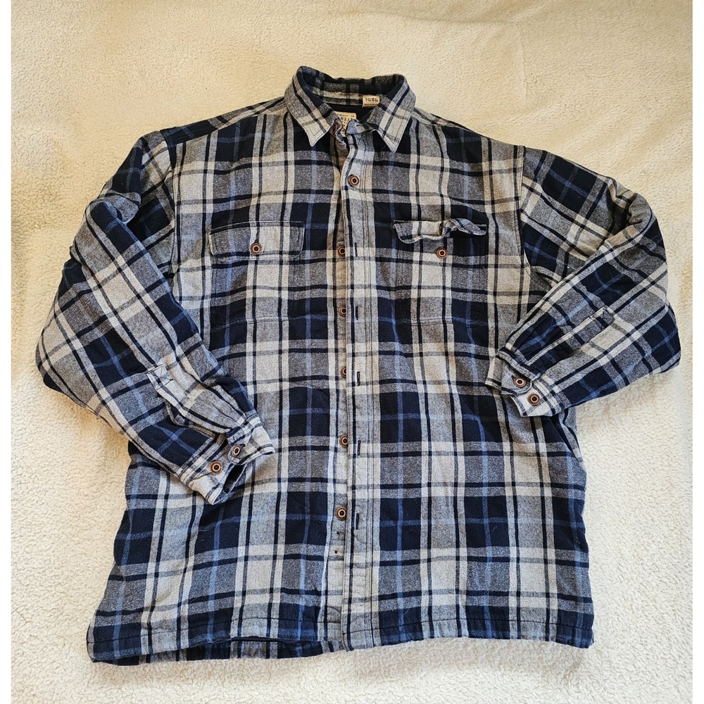 Plaid Flannel Shirt Long Sleeve Button Up Casual Warm Layering Menswear‎